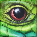 Augenblick einer gruenen Smaragdeidechse Acryl auf Leinwand;
30 x 30 cm